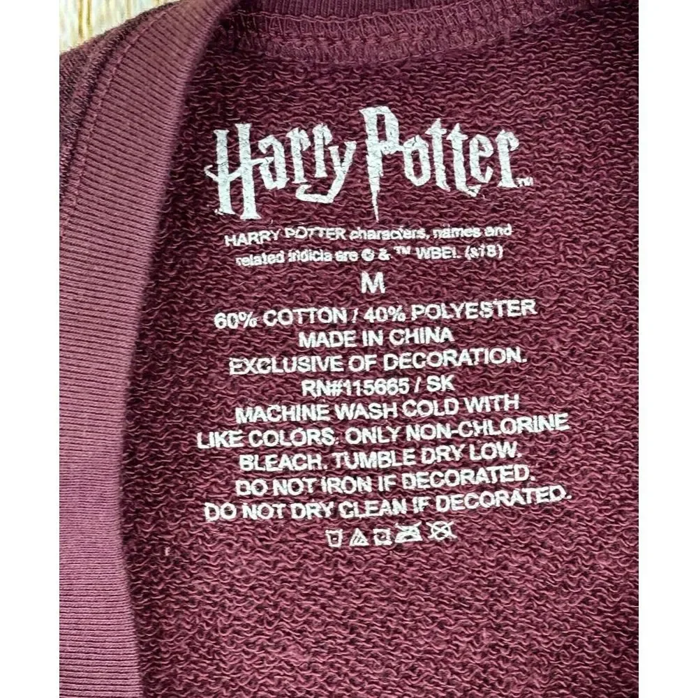 Harry Potter Alohamora‎ Sweatshirt Womens Medium Burgundy Long Sleeve Crew Neck
